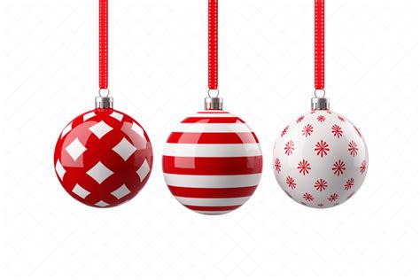 Christmas Decorations Red And White Christmas Ball Transparent