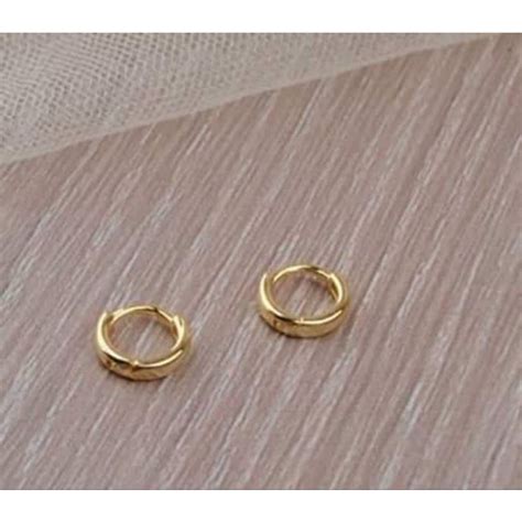 18K Saudi Gold LOOPS EARRINGS 5mm PAWNABLE AND COD Shopee Philippines