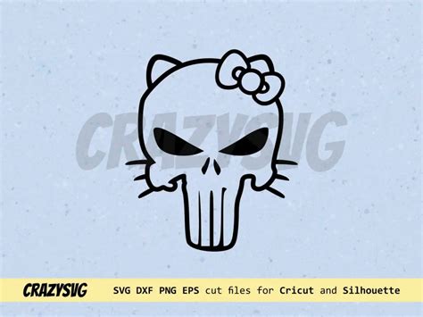 Hello Kitty Punisher Svg Cut File Vectorency