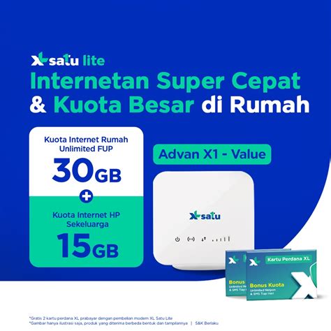 Jual Xl Satu Lite Value Internet Rumah Unlimited Kuota Hp Gb