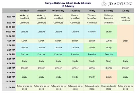 What Should My Weekly Law School Study Schedule Look Like What Are Law