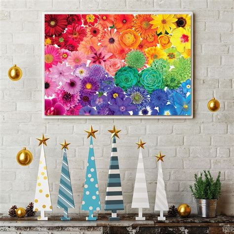 Mosro Jigsaw Puzzles For Adults 1000 Pieces Rainbow Flowers Puzzle Game