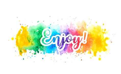 Enjoy Motivational Watercolor Splash Banner Vector Illustration Stock