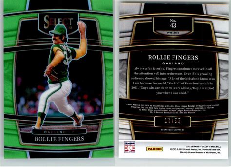 Rollie Fingers Select Neon Green Prizm Athletics Ebay