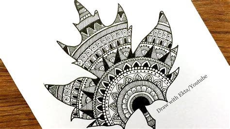 Leaf Mandala Art How To Draw Mandala For Beginners Leaf Drawing