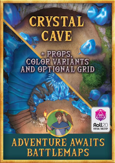 Crystal Cave - Adventure Awaits Battlemaps | DriveThruRPG.com