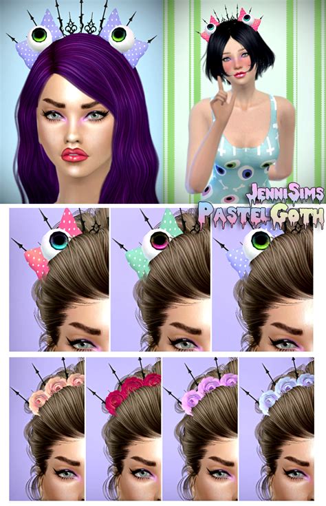 Jennisims Downloads Sims 4 Pastel Goth Accessory Headband Sims 4 Cc