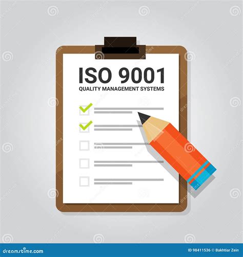 ISO 9001 Quality Management System Cartoon Vector CartoonDealer