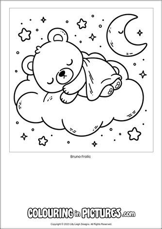 Bruno Frolic By Colouring In Pictures Free Printable Bear Colouring Page