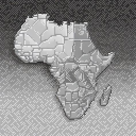 African Map In Pixel Art Style On A Dark Backdrop Premium Ai