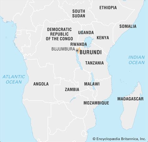 Burundi Physical Wall Map By Graphiogre Mapsales