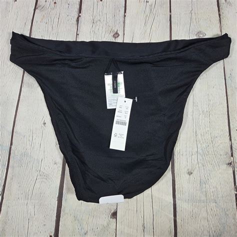 J Crew Ribbed High Rise Cheeky Bikini Bottom In Black M NWT EBay