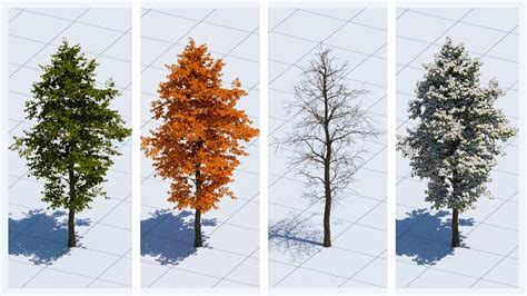 Rendering 3d Trees In Different Seasons Vray For Rhino Youtube