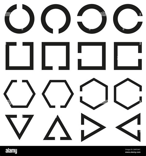 Different Geometric Shapes Lines Vector Illustration Stock Image Eps