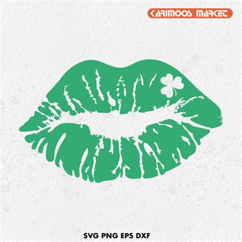 St Patricks Day Lips With Clover Svg Karimoos