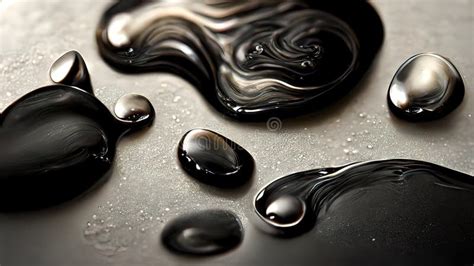 Melted Black Metal Black Oil Paint Texture 4k Background Abstract