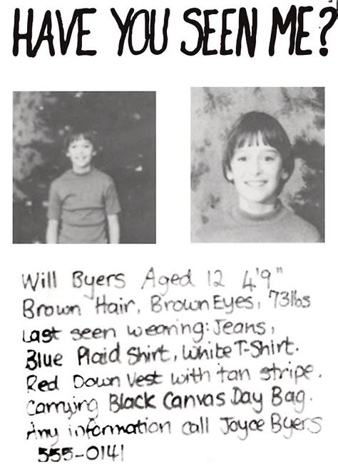 Will Byers Missing Poster Printable Free Free Printable Templates