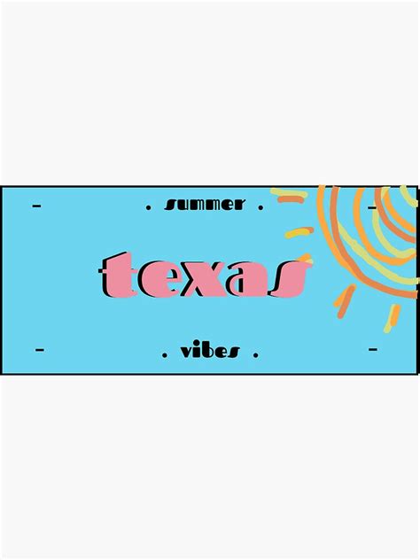 Cute Texas License Plate Sticker Sticker By Shdesaram02 Redbubble