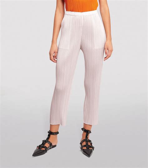 Pleats Please Issey Miyake Pink Tapered Pleated Trousers Harrods Uk