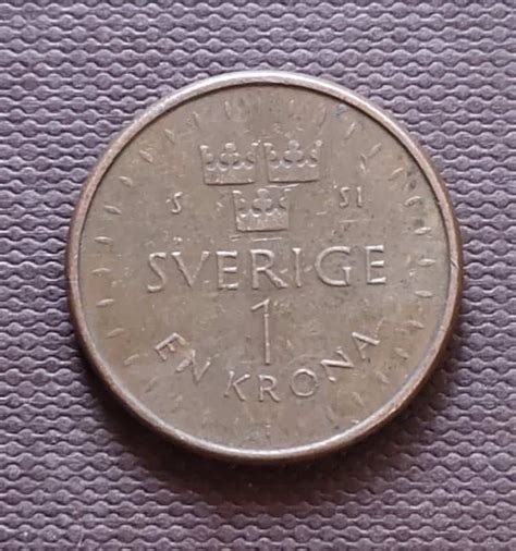 Sweden Krona Carl Xvi Gustaf Coin Bidcurios