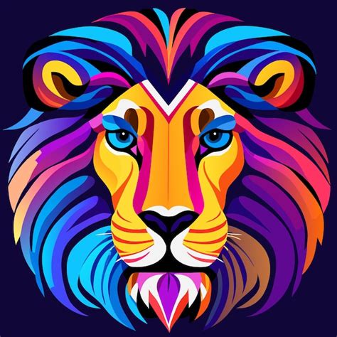 Premium Vector Colorful Abstract Lion Illustration