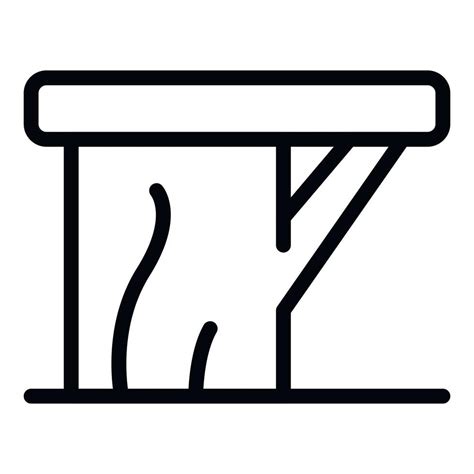 Backless Bench Icon Outline Style 15390953 Vector Art At Vecteezy