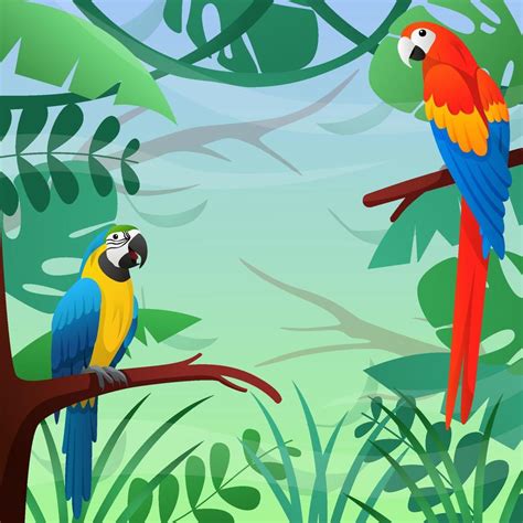 Exotic Pets With Colorful Parrots Background 11579513 Vector Art At