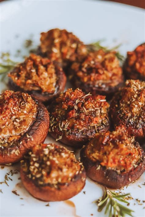 Vegan Stuffed Mushrooms Veggiejeva