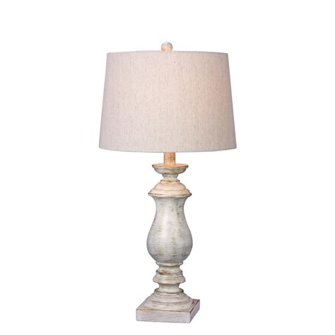 Fangio Lighting In White Resin Table Lamp W The Home Depot