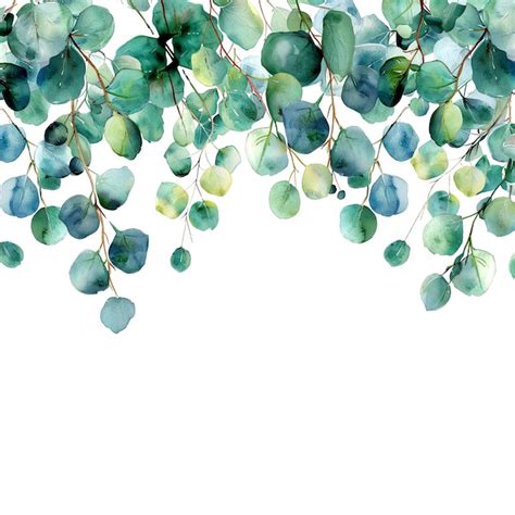 Premium Photo Watercolor Border Frame Card Template Eucalyptus Branch