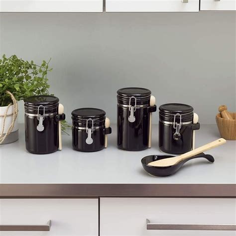 Stylish Black Kitchen Canisters