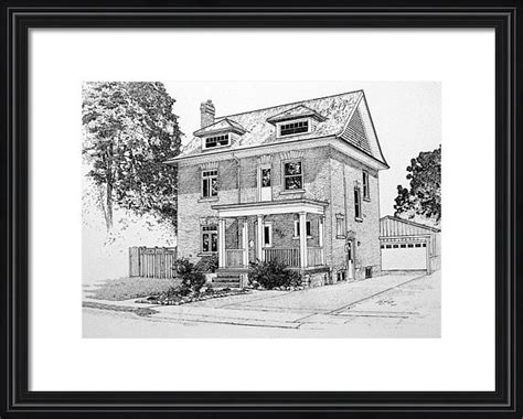 Pen And Ink Custom House Portrait Hand Drawn House Sketch My Home