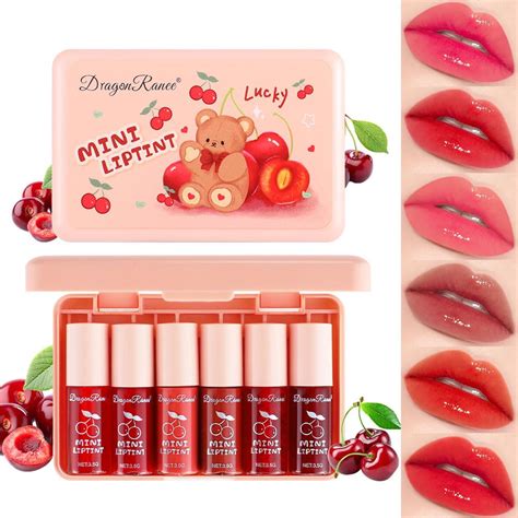 6 Colors Lip Tint Stain Set Korean Lip Gloss Matte Velvet