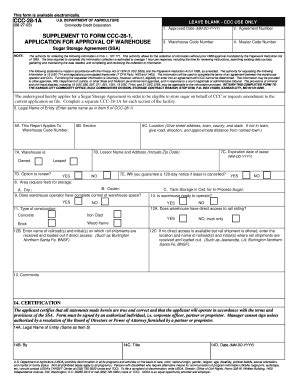 Fillable Online Forms Sc Egov Usda Ccc 28 1a Supplement To Form Ccc 28