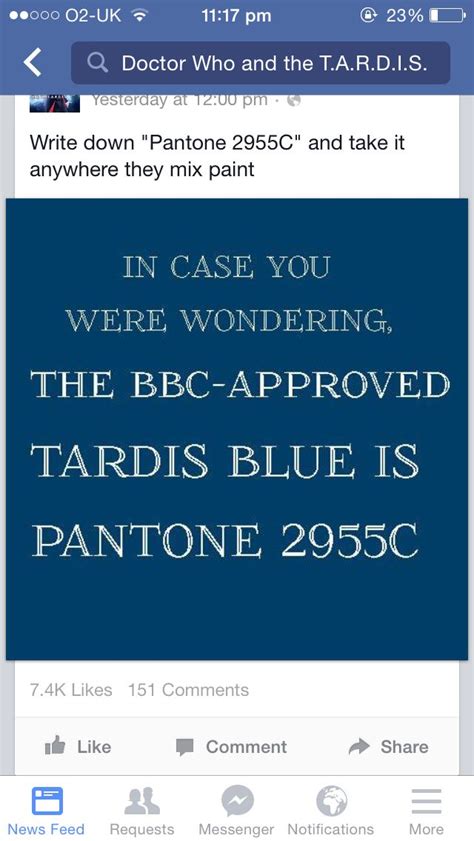 Pantone Colour Tardis Blue Pantone Color Doctor Who Wonder Writing