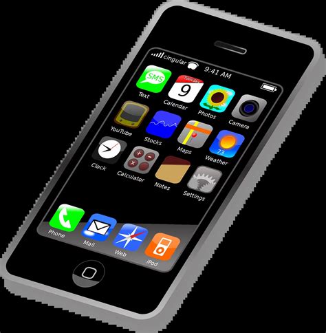 Modern Smartphone Clipart Illustration with Colorful App Icons ... 