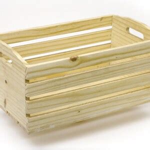 Handmade Wooden Storage Crate Box Cut Out Handles Non Lidded Etsy