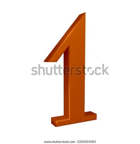 Brown Number 1 3d Render Isolated Stock Illustration 2205031083