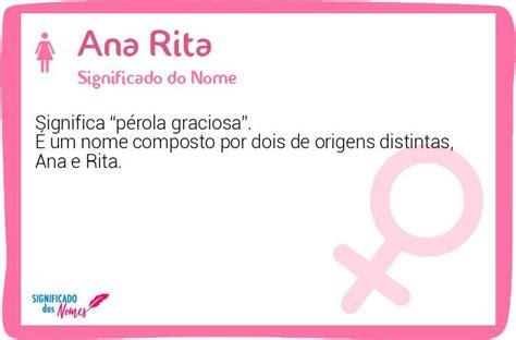 Significado Do Nome Ana Rita Significado Dos Nomes