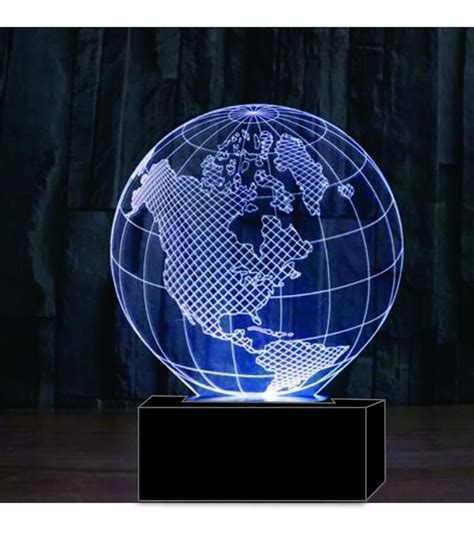 Mapa Mundi, Globo, Luminária Led 3d, 16 Cores+controle | Parcelamento ...