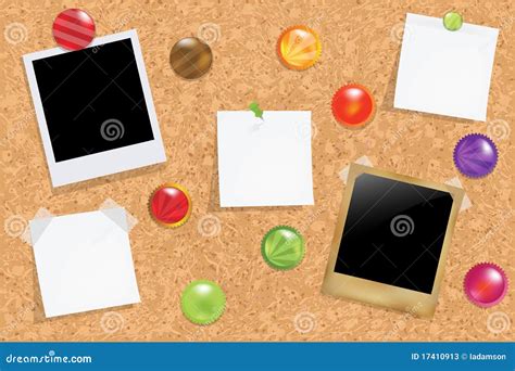 Cork Bulletin Board Vector Stock Vector Illustration Of Board