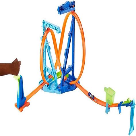 Hot Wheels Toy Car Track Set Infinity Loop Kit 2 Stunt Set Ups Connects To Other Sets