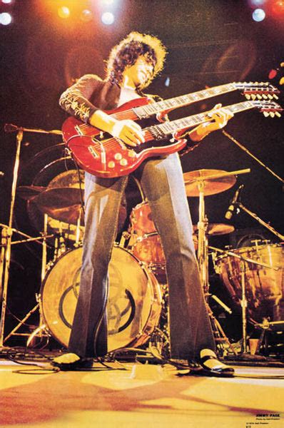 Led Zeppelin Jimmy Page Double Neck Guitar 24x36 Poster Bananaroad