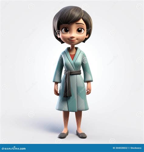 Cartoonish 3d Render of Hannah in Bathrobe - Maya Character Design ...