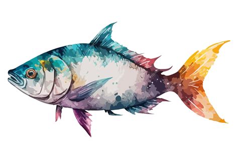 Premium Vector Watercolor Fish Vector Illustration