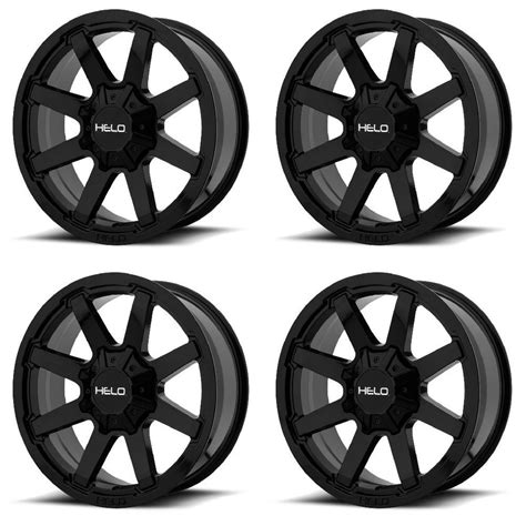 Set 4 20 Helo He909 Black Wheels 20x9 8x65 0mm Chevy Gmc Dodge Ram 8