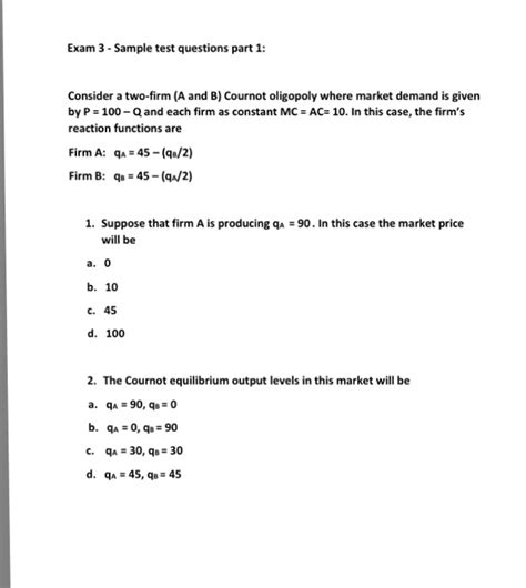 Solved Exam 3 Sample Test Questions Part 1 Consider A