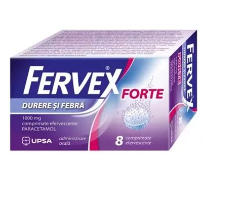 Fervex Durere Si Febra Forte 1000 Mg 8 Comprimate Efervescente Upsa