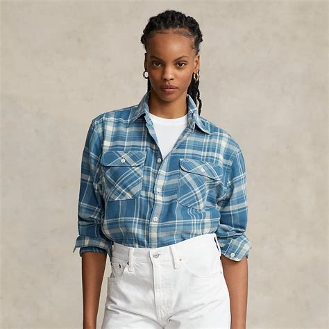 Polo Ralph Lauren Plaid Cotton Twill Shirt In Blue Endource