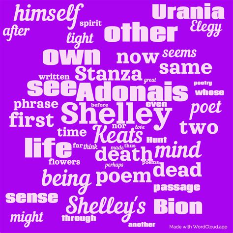 Adonais By Percy Bysshe Shelley Wordcloudapp